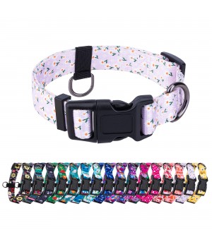 Wholesale High Quality Lovely Design Dog Collar Adjustable Double Side Print Plastic Buckle Pet Collar