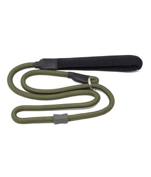 Heavy Duty Rope Dog Leash Green With Leather Handle pet leads for medium large small size dogs pet products slip leads