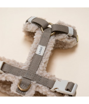 Wholesale Fashionable Customized Design Soft Sherpa Adjustable Luxury Teddy Velvet Personalized Dog Harness