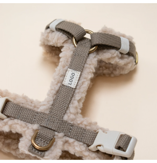 Wholesale Fashionable Customized Design Soft Sherpa Adjustable Luxury Teddy Velvet Personalized Dog Harness