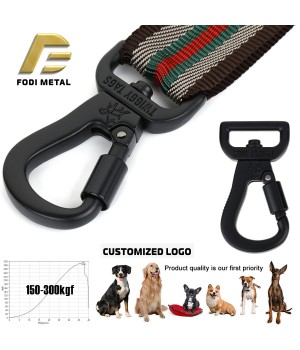 S2066-25 Manufacture Matte Black 25mm Pet Dog Leash Swivel Snap Hook With Lock