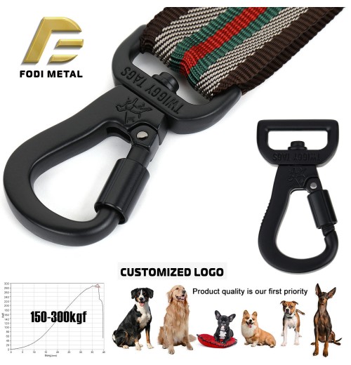 S2066-25 Manufacture Matte Black 25mm Pet Dog Leash Swivel Snap Hook With Lock