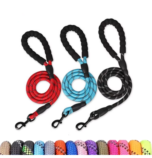 Rarewe Pet Accessories Dog Leash Custom Logo Heavy Duty Dog Lead Rope Reflective Durable Nylon Dog Training Leash For Labrador